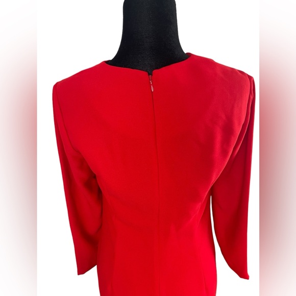 Banana Republic Red Sheath Dress with Side Ruffle - Picture 7 of 11